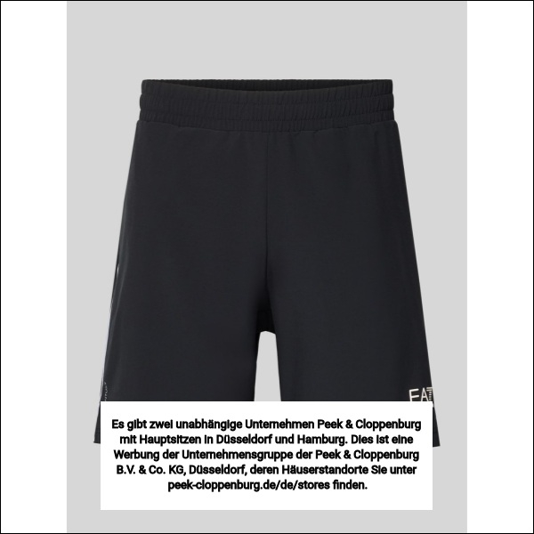 Ea7 Emporio Armani Herren Schwarz Shorts Mit Elastischem Bund Und Logo Xxxl
