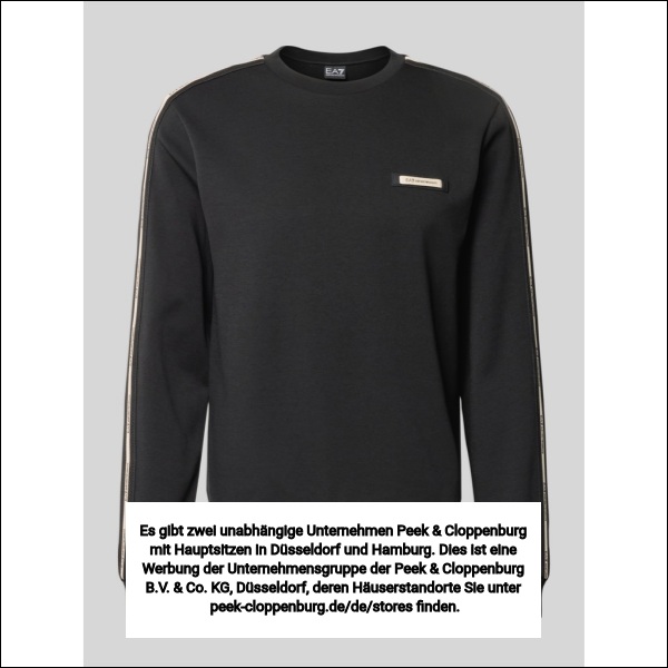 Ea7 Emporio Armani Herren Schwarz Sweatshirt Mit Label-Details Und Rundhalsausschnitt