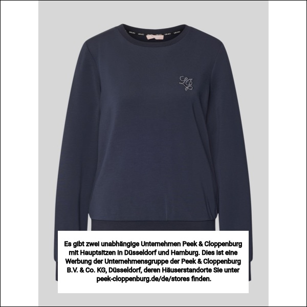 Liu Jo Sport Damen Marine Sweatshirt Aus Modal-Mix Mit Rundhalsausschnitt Klein