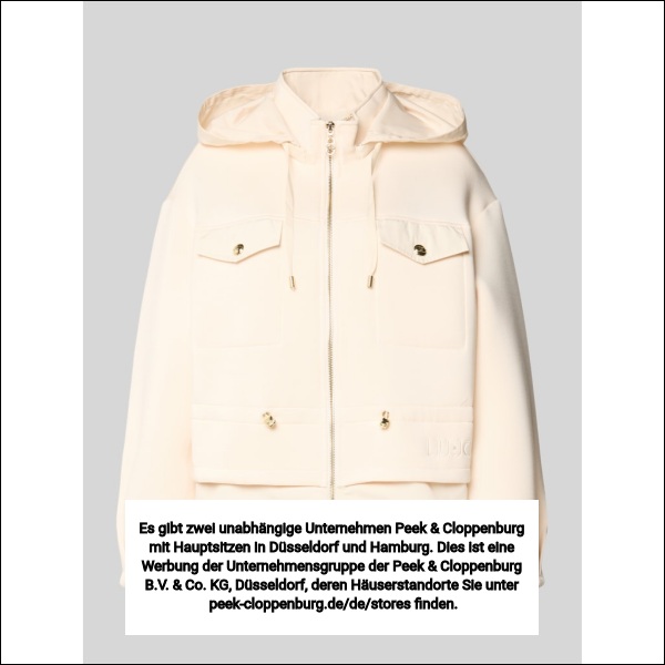 Liu Jo Sport Damen Ecru Jacke Mit Pattentaschen Und Kordelzug An Der Taille Extra Klein