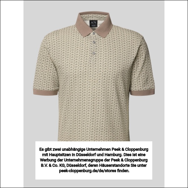 Armani Exchange Taupe Poloshirt Mit Kurzer Knopfleiste