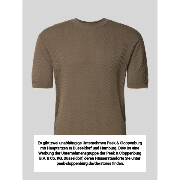 Emporio Armani Herren Mittelbraun Strickshirt Mit Strukturmuster Und Rundhalsausschnitt