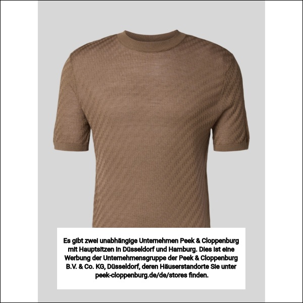 Emporio Armani Herren Hellbraun Slim Fit T-Shirt Mit Lyocell- Und Woll-Anteil